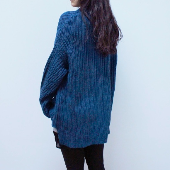 Cliche Couture Large Blue Oversized Sweater - Picture 1 of 7